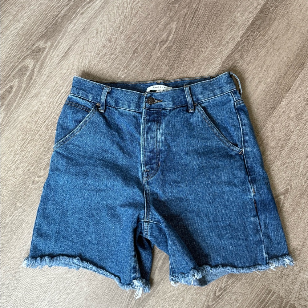 PacSun Blue Jean Shorts with Frayed Hem